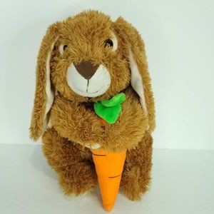 Easter Bunny Rabbit Brown White W/ Carrot Plush 11" Stuffed Animal Spring